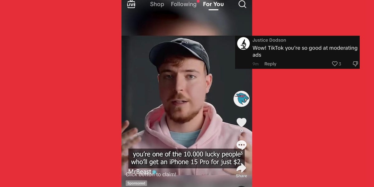 TikTok ran a deepfake ad of an AI MrBeast hawking iPhones for $2