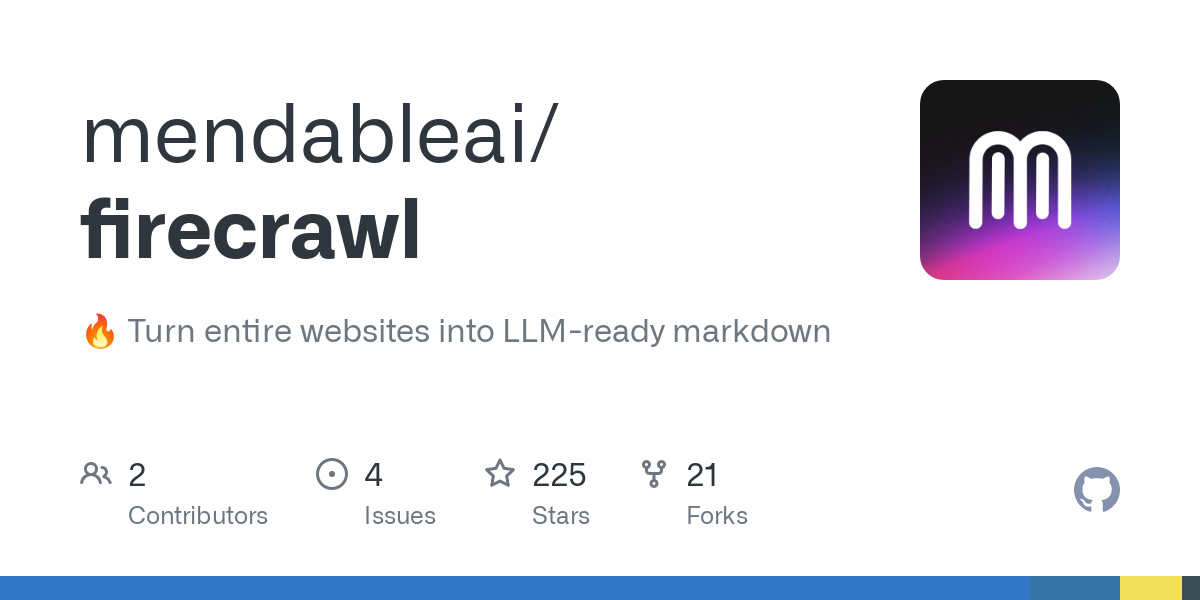 Firecrawl: Convert any website into LLM-ready Markdown